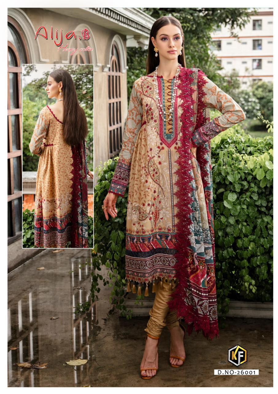 Keval Fab Alija B Vol 26 Lawn Cotton Printed Dress Material (390x06)