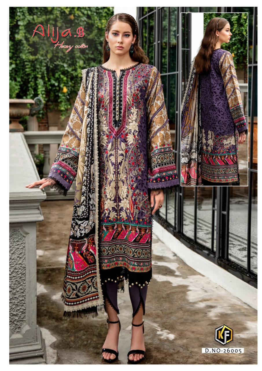 Keval Fab Alija B Vol 26 Lawn Cotton Printed Dress Material (390x06)