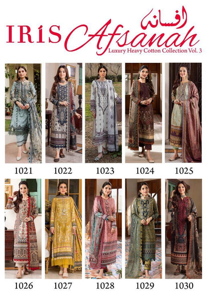 Iris Afsanah Vol 3 Luxury Heavy Cotton Dress Material (355x10)