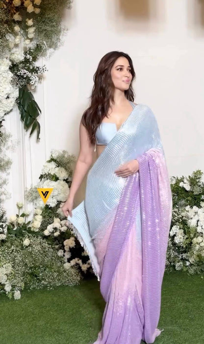 Beautiful Designer Padding Color In Heavy Georgette Sequanc Saree Design 5312
