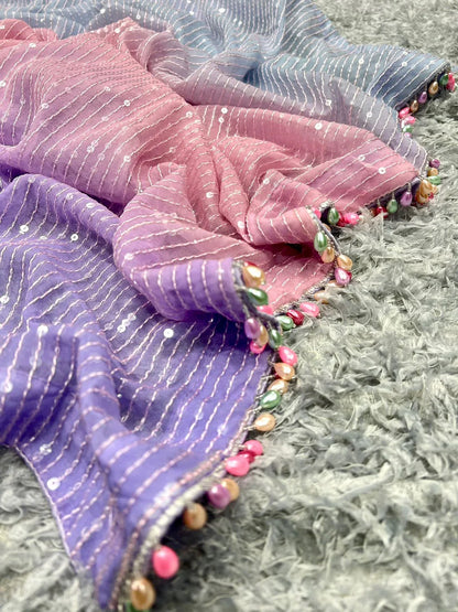 Beautiful Designer Padding Color In Heavy Georgette Sequanc Saree Design 5312