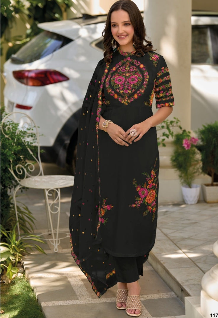 Zaveri Gazal Roman Silk Designer Ready Made Collection