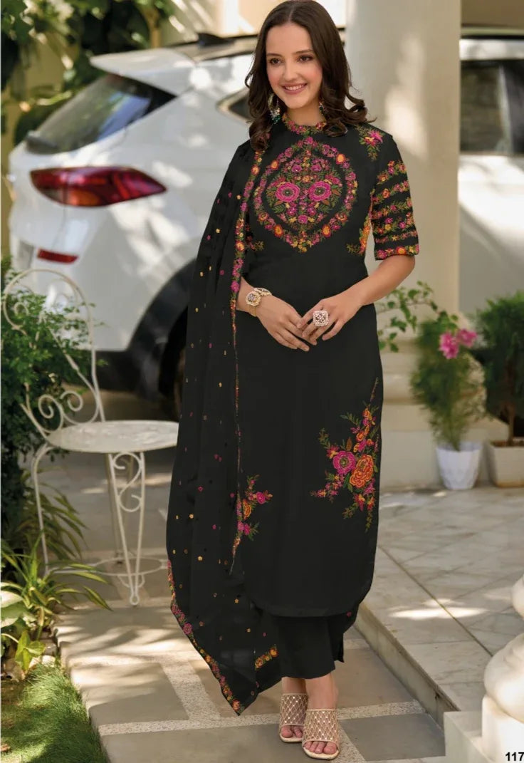 Zaveri Gazal Roman Silk Designer Ready Made Collection (1499x03)