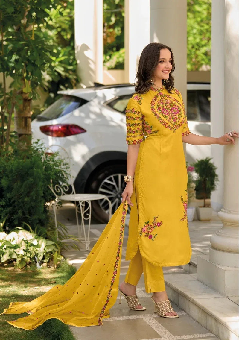 Zaveri Gazal Roman Silk Designer Ready Made Collection