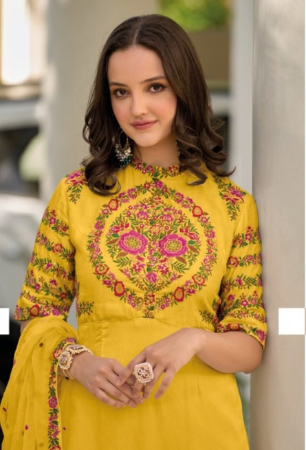 Zaveri Gazal Roman Silk Designer Ready Made Collection