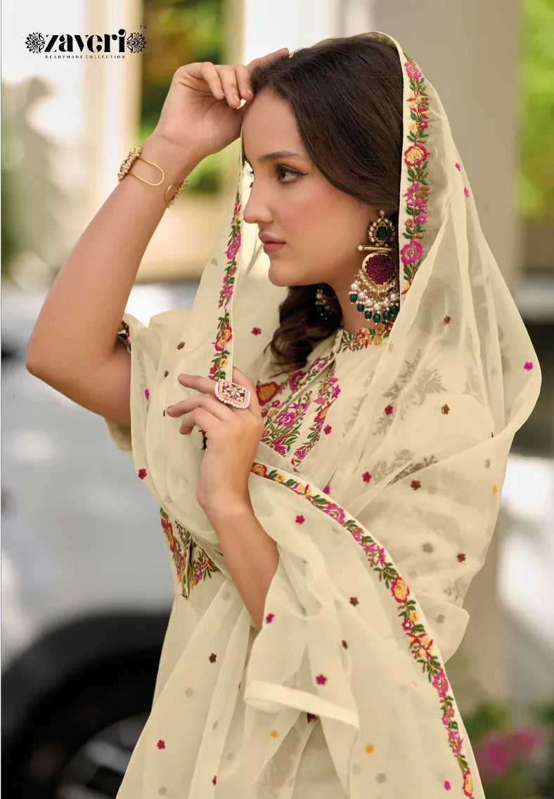 Zaveri Gazal Roman Silk Designer Ready Made Collection