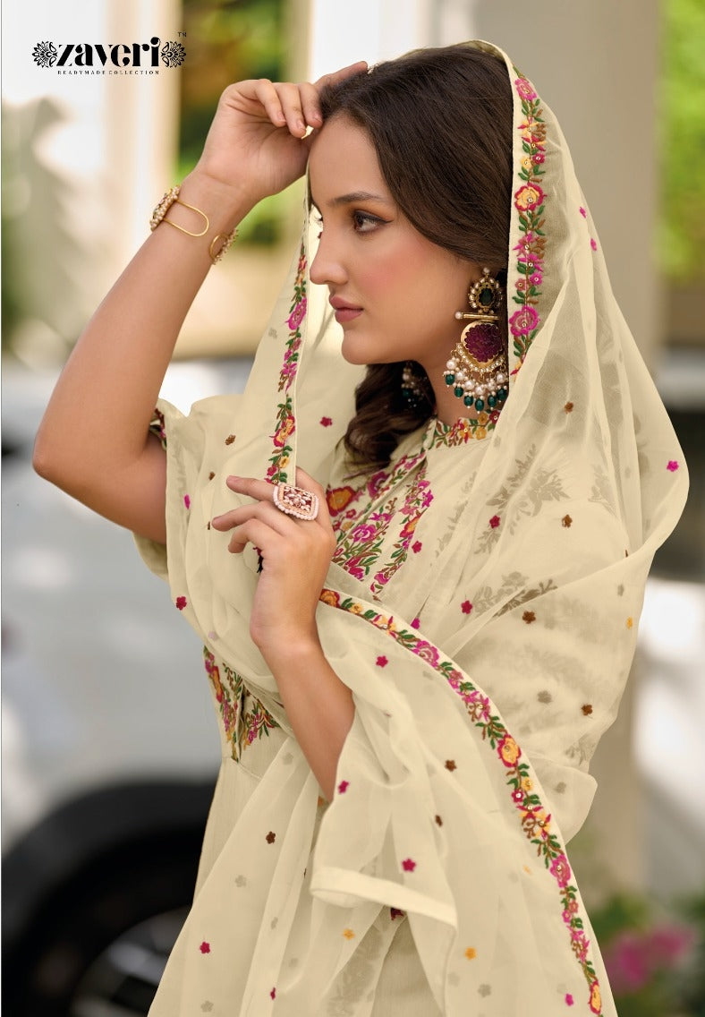 Zaveri Gazal Roman Silk Designer Ready Made Collection (1499x03)