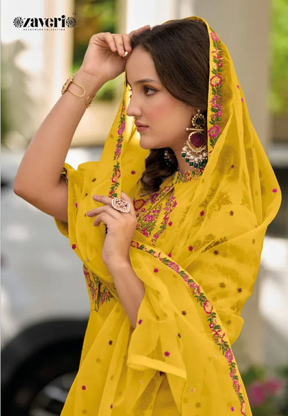 Zaveri Gazal Roman Silk Designer Ready Made Collection