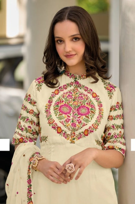 Zaveri Gazal Roman Silk Designer Ready Made Collection (1499x03)