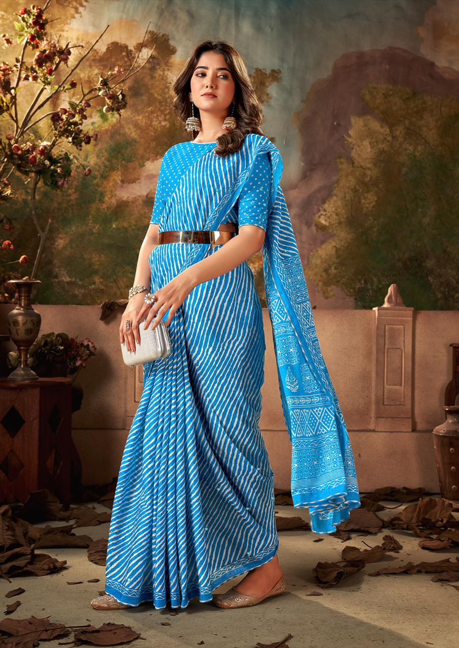 Beautiful Designer Pure Woven Mulmul Cotton Sarees