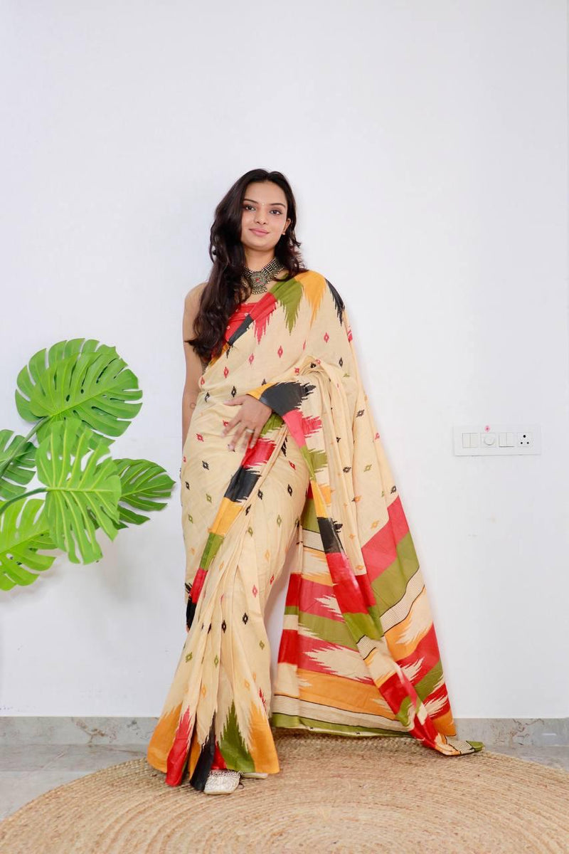 Beautiful Designer Pure Soft Cotton Sarees