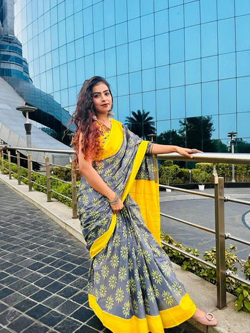 Beautiful Designer Pure Soft Cotton Sarees