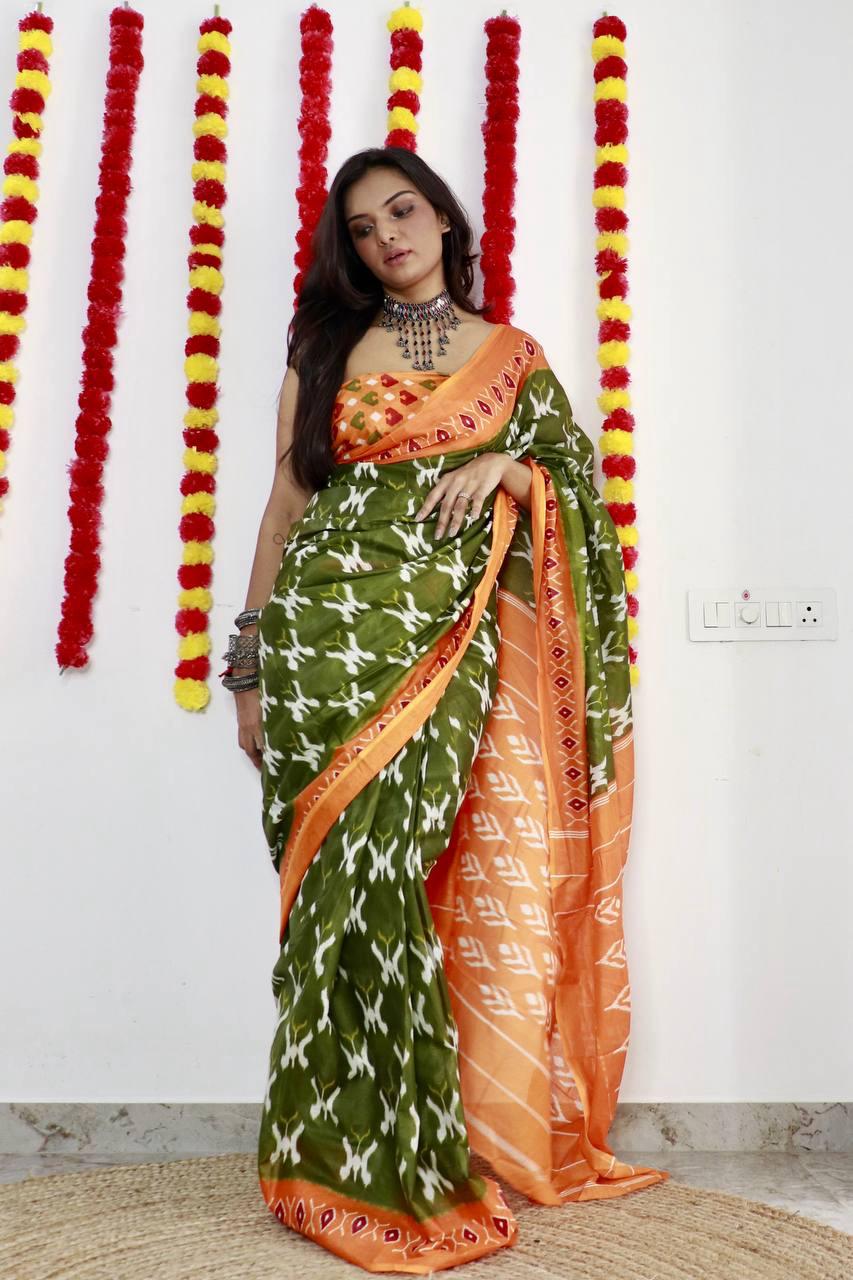 Beautiful Designer Pure Soft Mulmul Cotton Saree