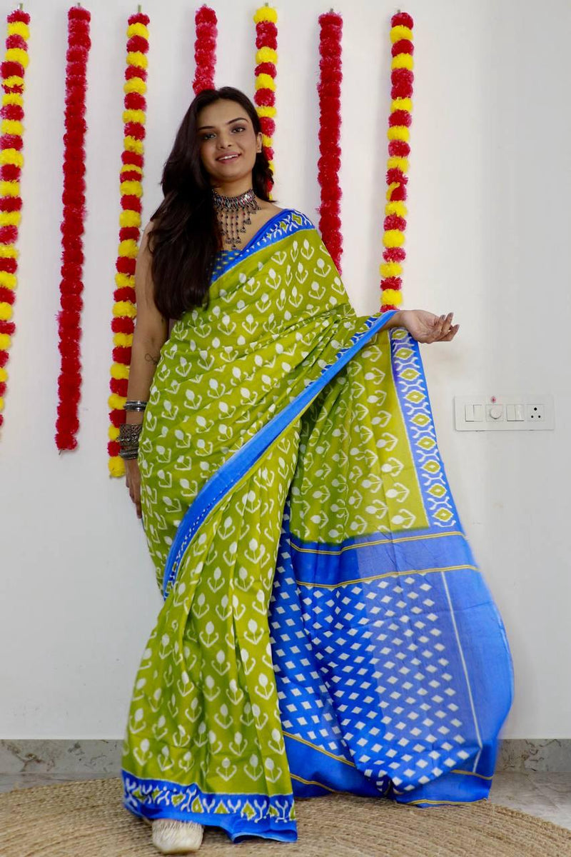 Beautiful Designer Pure Soft Mulmul Cotton Saree