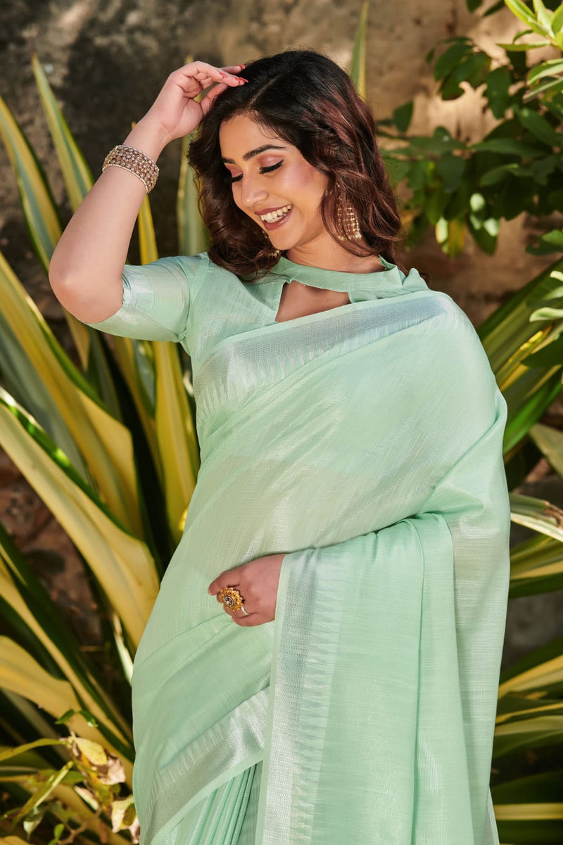 Beautiful Designer Pure Tissue Linen Saree