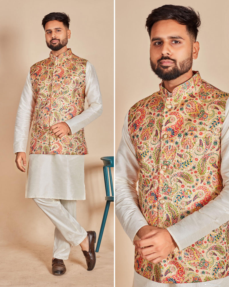 Festival Designer Ready to Wear Kurta Pyjama with Koti