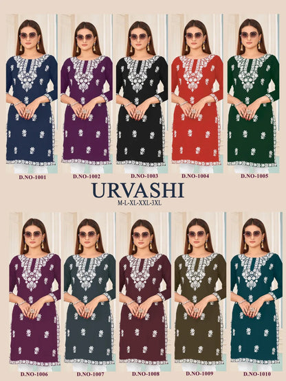 Beautiful Designer Sangeet Urvashi Faux Georgette Kurti (450x10)