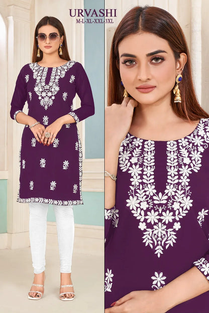Beautiful Designer Sangeet Urvashi Faux Georgette Kurti (450x10)