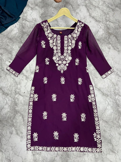 Beautiful Designer Sangeet Urvashi Faux Georgette Kurti (450x10)