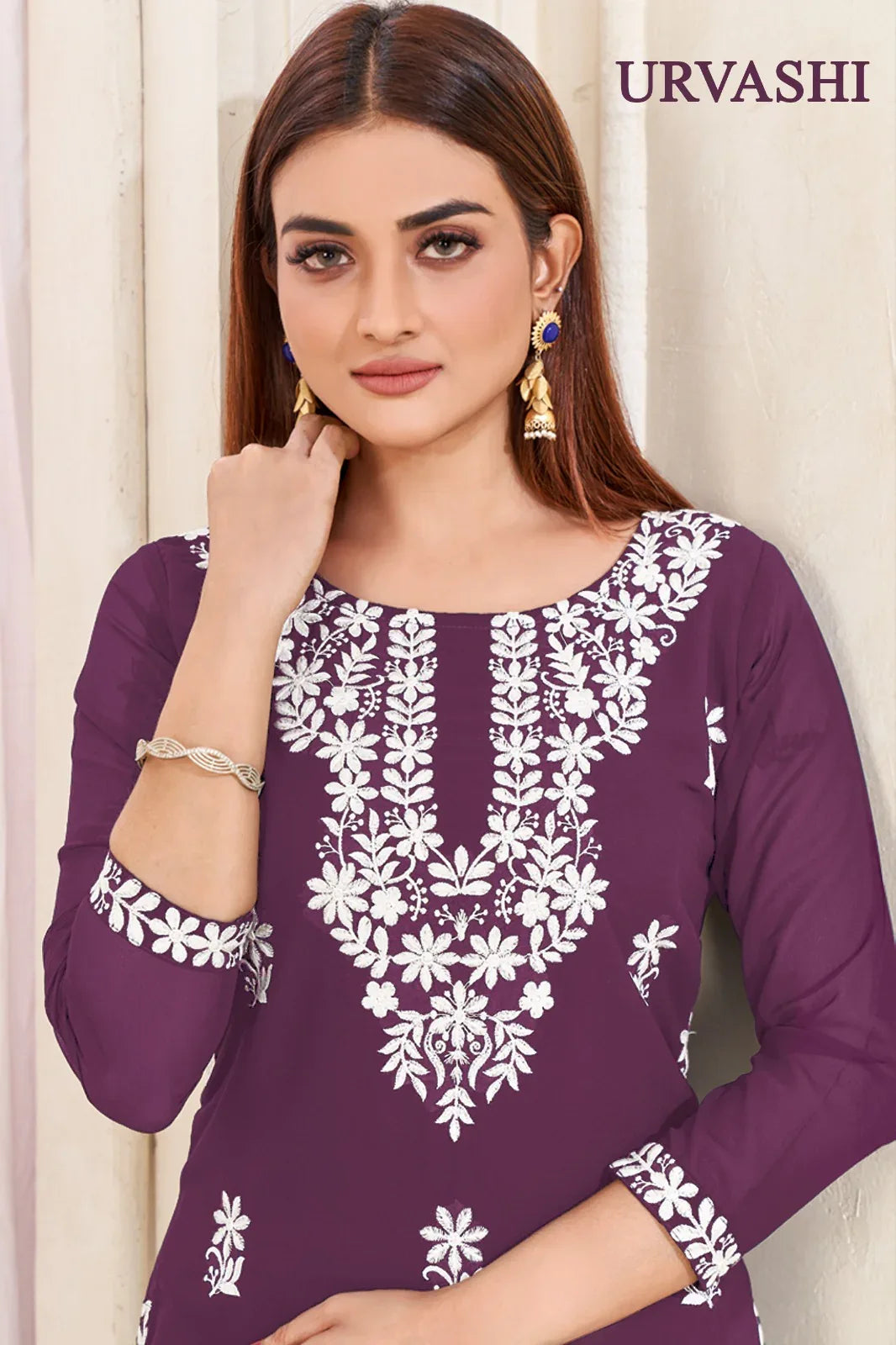 Beautiful Designer Sangeet Urvashi Faux Georgette Kurti (450x10)