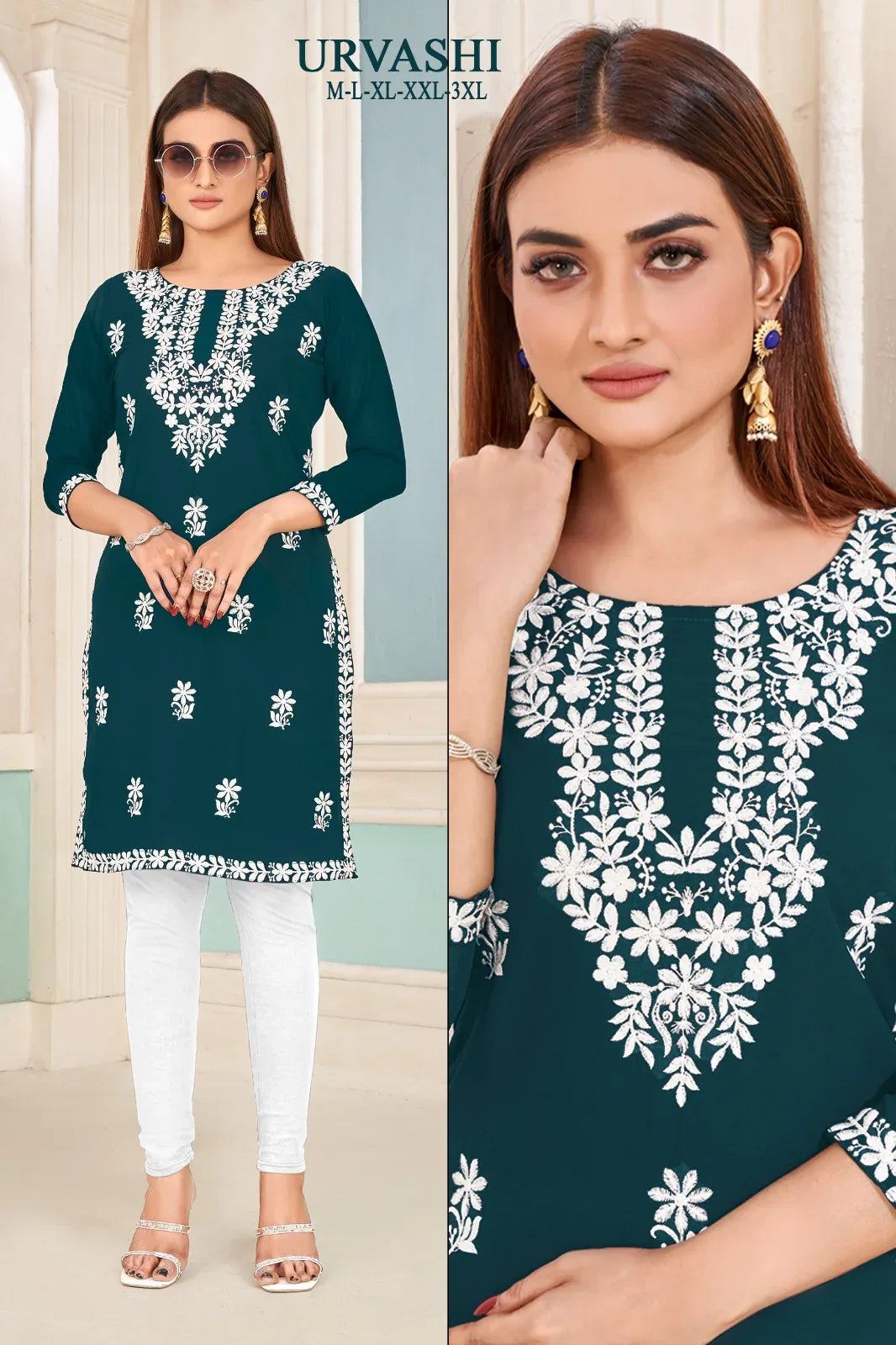 Beautiful Designer Sangeet Urvashi Faux Georgette Kurti (450x10)