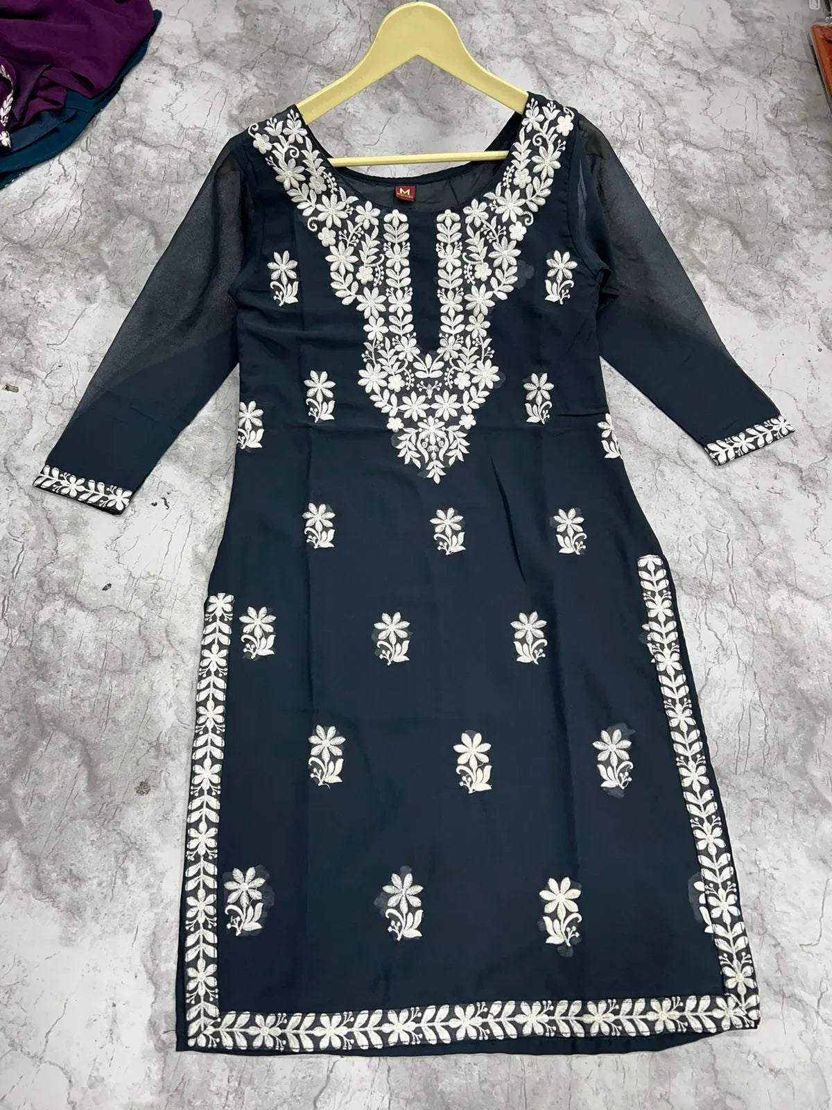 Beautiful Designer Sangeet Urvashi Faux Georgette Kurti (450x10)