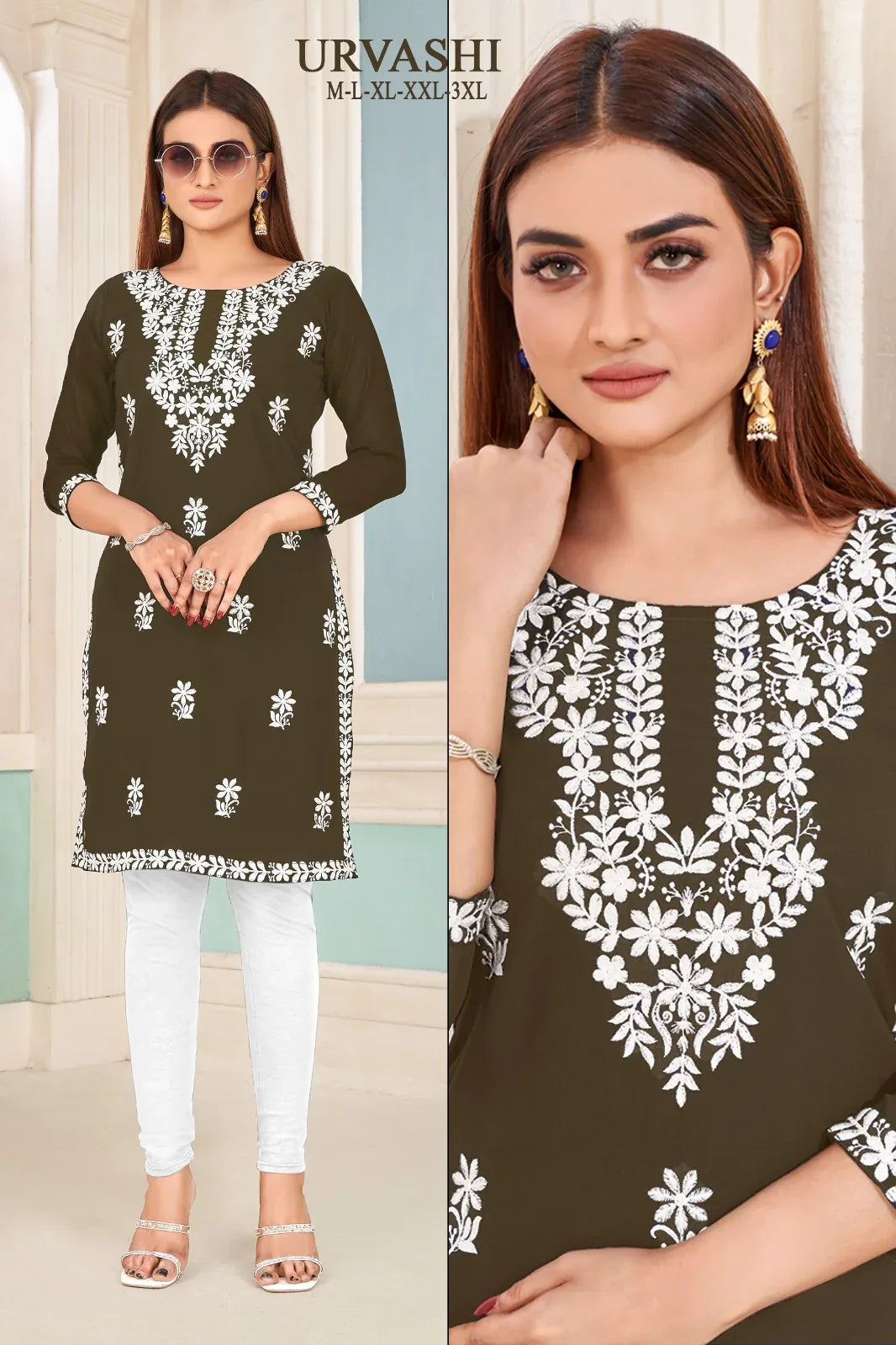 Beautiful Designer Sangeet Urvashi Faux Georgette Kurti (450x10)