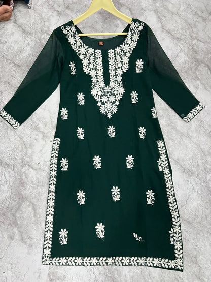 Beautiful Designer Sangeet Urvashi Faux Georgette Kurti (450x10)