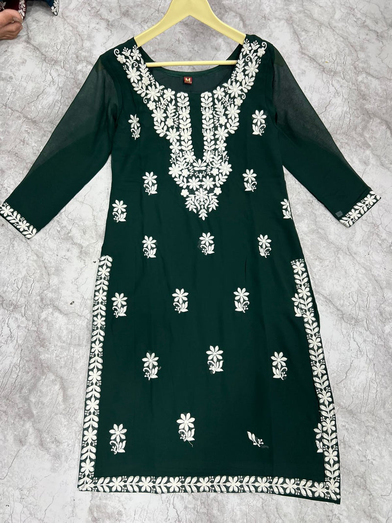 Beautiful Designer Sangeet Urvashi Faux Georgette Kurti