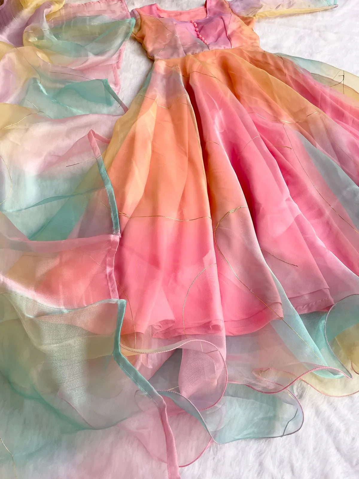 Party Wear Look Organza Taby Silk Gown