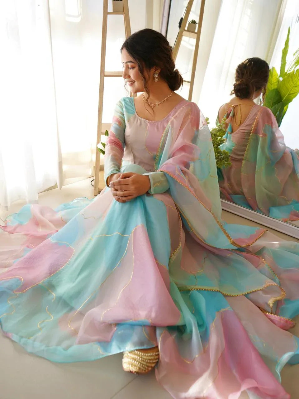 New Party Wear Designer Look Mastani Organza Silk Gown