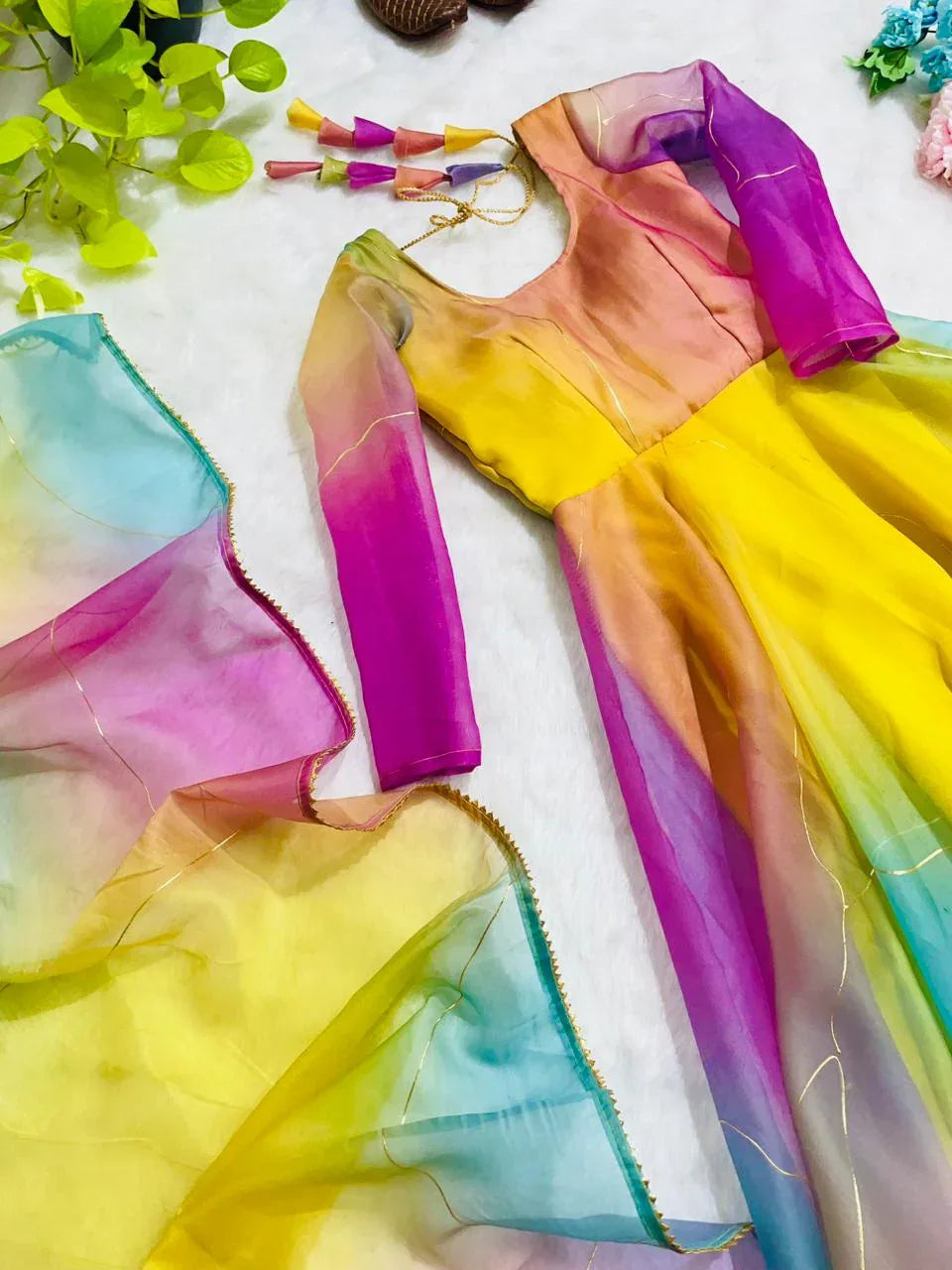 New Party Wear Designer Look Mastani Organza Silk Gown