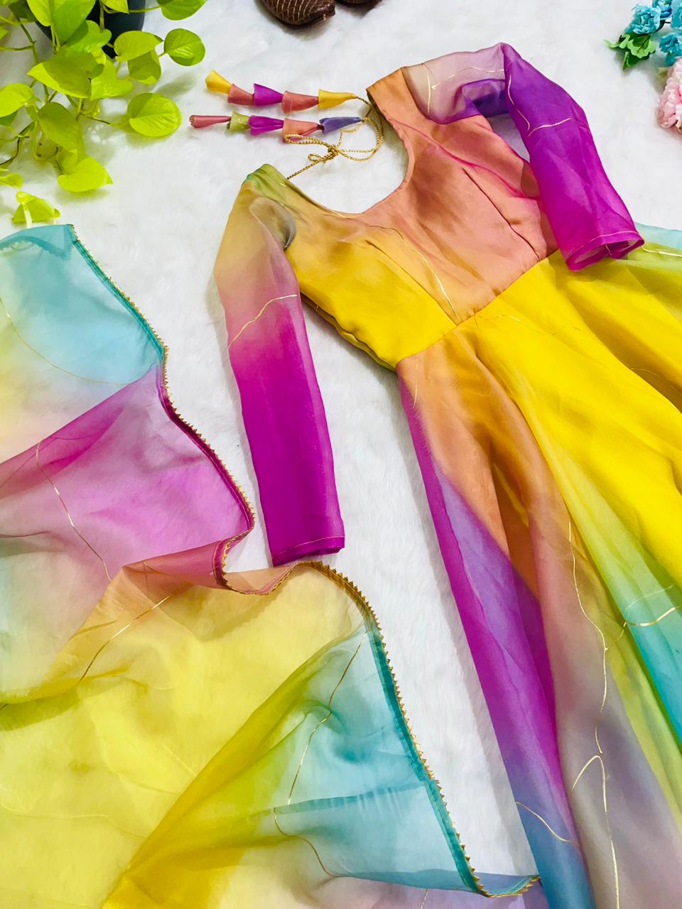 New Party Wear Designer Look Mastani Organza Silk Gown