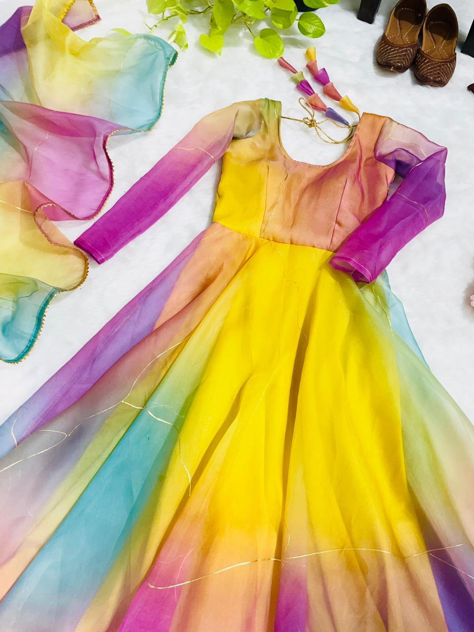 New Party Wear Designer Look Mastani Organza Silk Gown