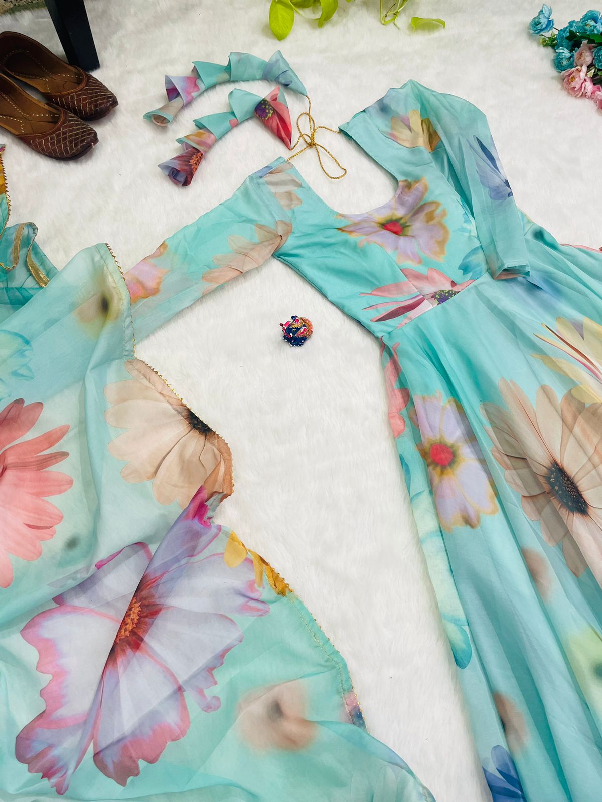 New Party Wear Designer Look Mastani Organza Silk Gown