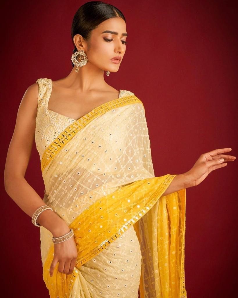 Beautiful Designer Padding Color In Heavy Georgette Sequanc Saree Design 354