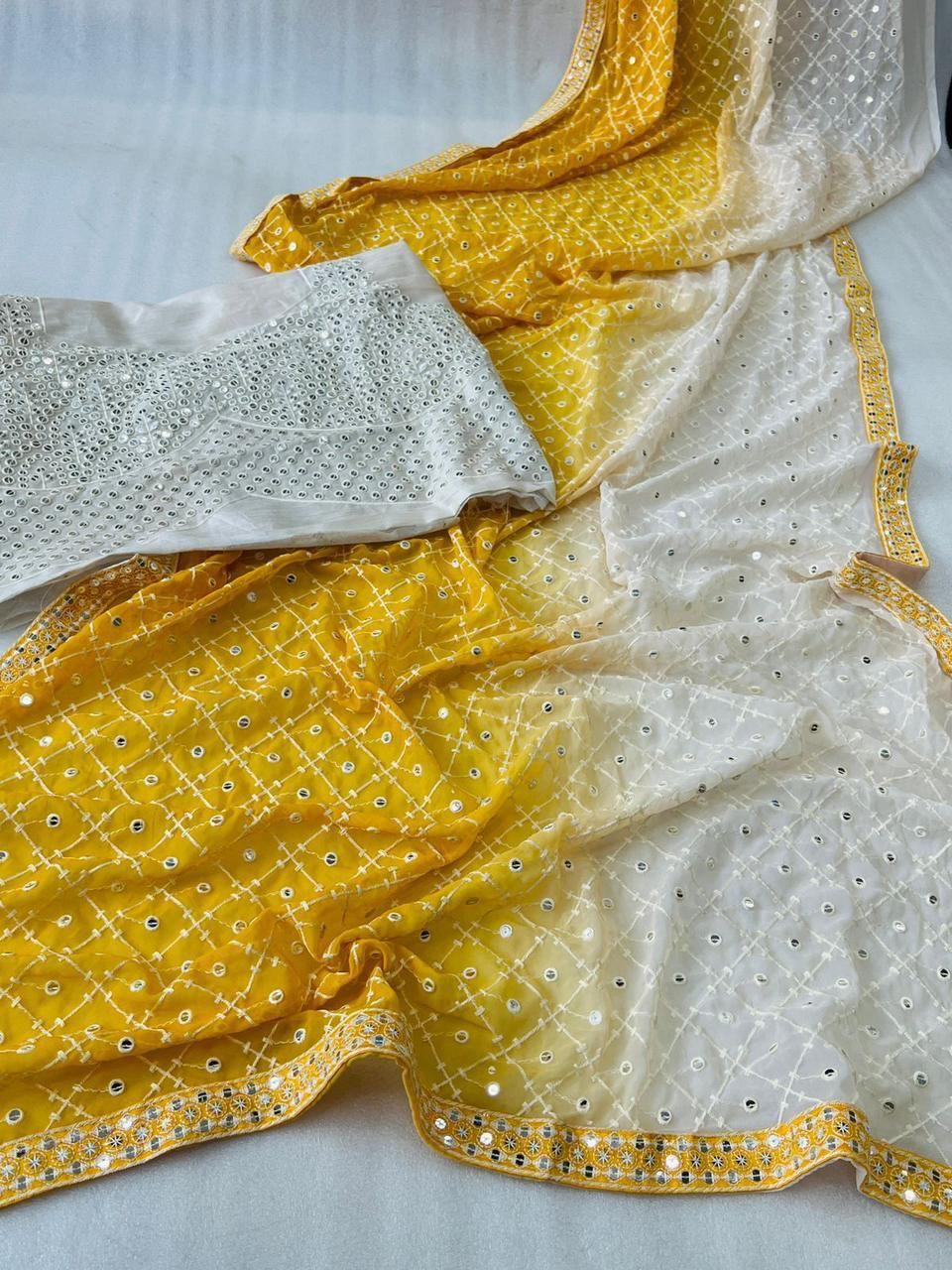 Beautiful Designer Padding Color In Heavy Georgette Sequanc Saree Design 354