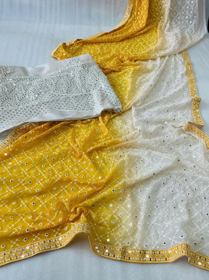 Beautiful Designer Padding Color In Heavy Georgette Sequanc Saree Design 354