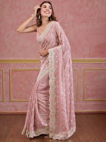 Beautiful Designer Banglory silk Sequanc Saree Design 431