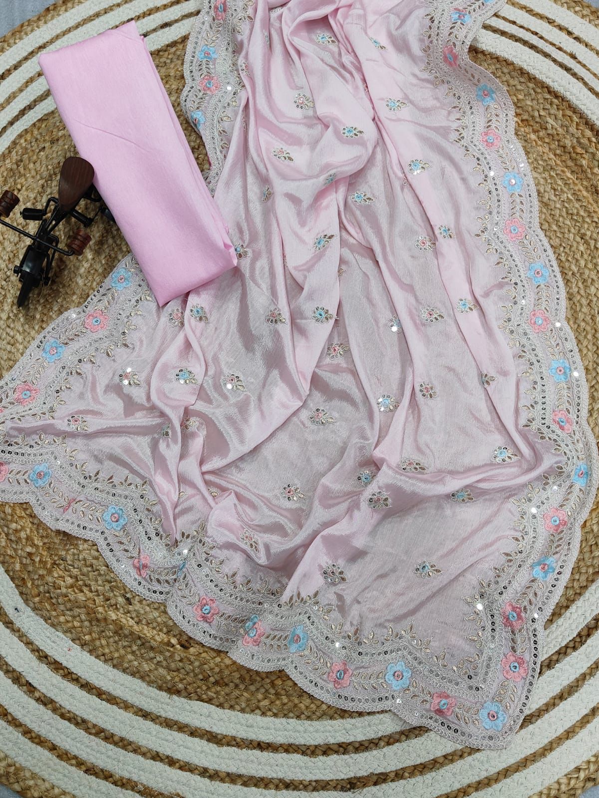 Beautiful Designer Banglory silk Sequanc Saree Design 431