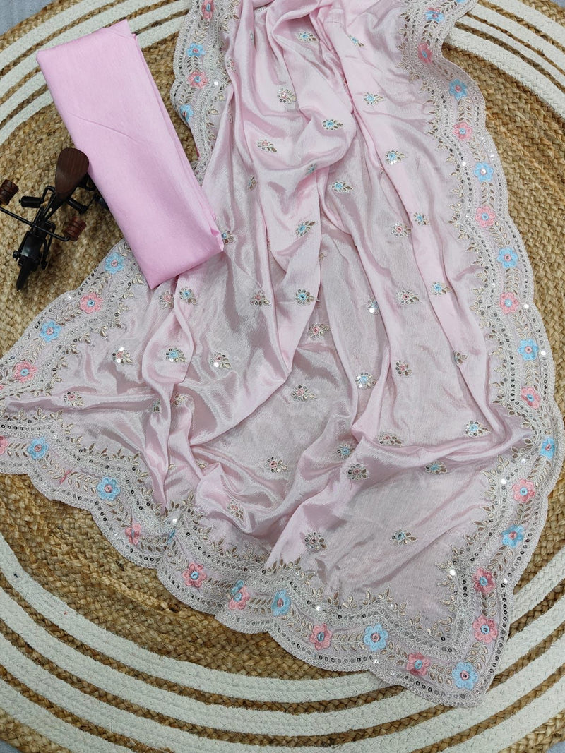 Beautiful Designer Banglory silk Sequanc Saree Design 431