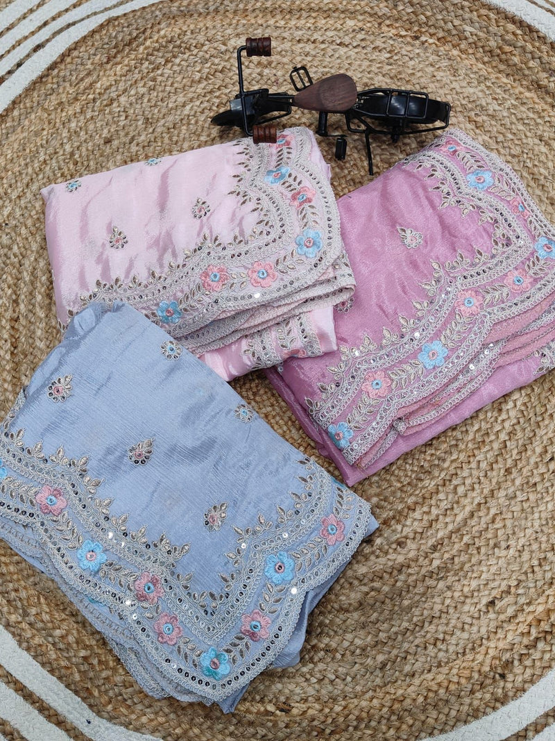 Beautiful Designer Banglory silk Sequanc Saree Design 431