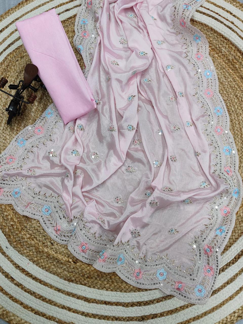 Beautiful Designer Banglory silk Sequanc Saree Design 431