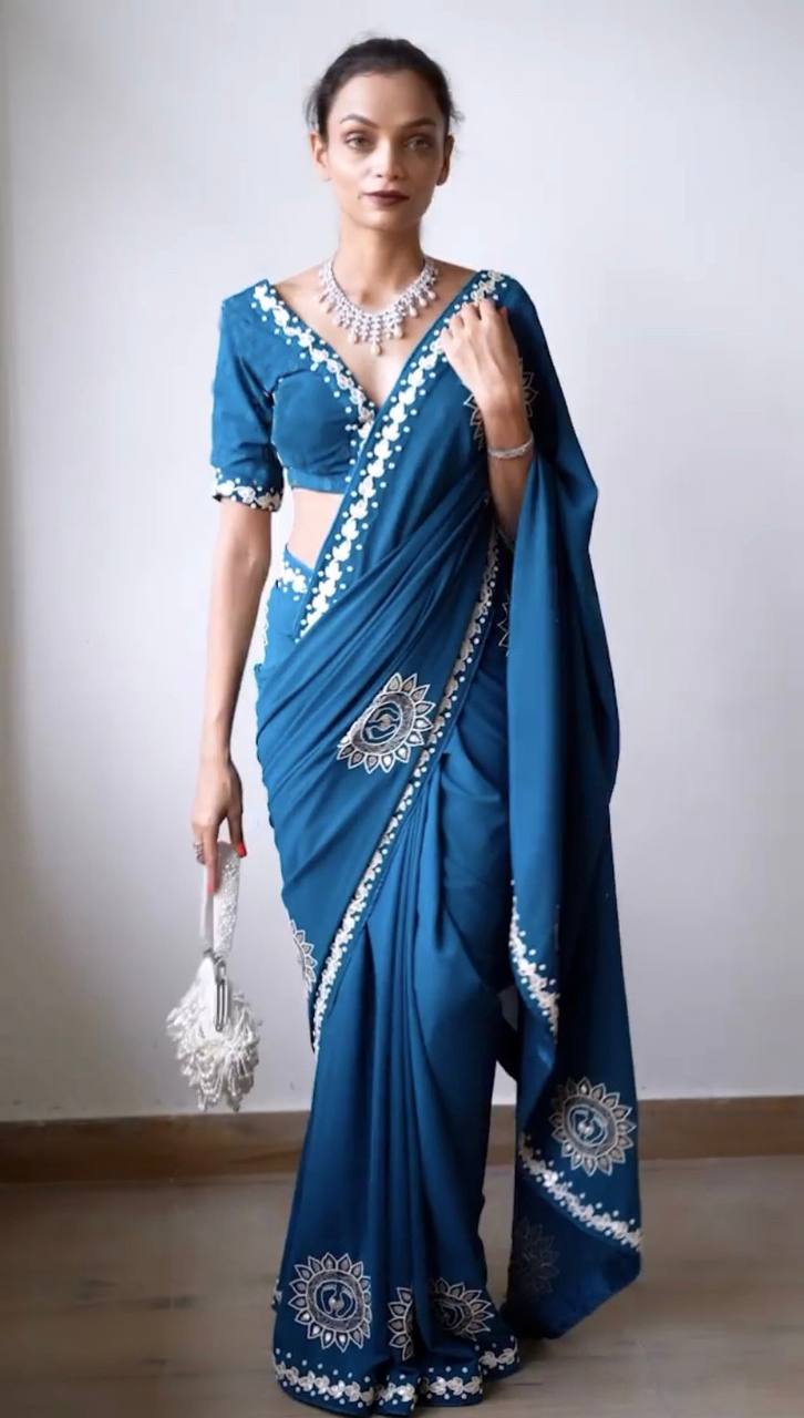 Beautiful Designer Premium Rangoli Silk with Heavy Embroidery Work Saree