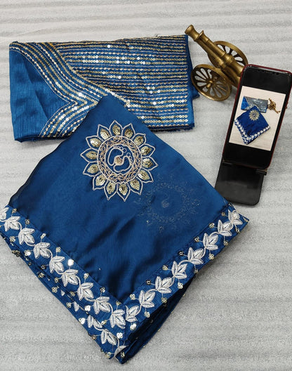 Beautiful Designer Premium Rangoli Silk with Heavy Embroidery Work Saree