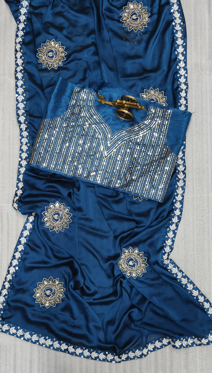 Beautiful Designer Premium Rangoli Silk with Heavy Embroidery Work Saree