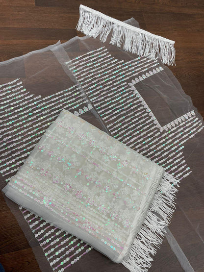 Beautiful Designer Padding Color In Heavy Georgette Sequanc Saree Design 5250