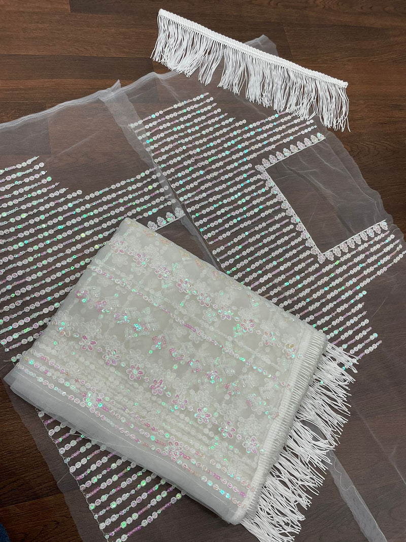 Beautiful Designer Padding Color In Heavy Georgette Sequanc Saree Design 5250