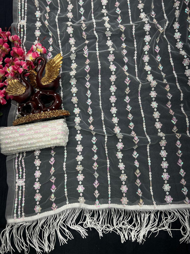 Beautiful Designer Padding Color In Heavy Georgette Sequanc Saree Design 5250