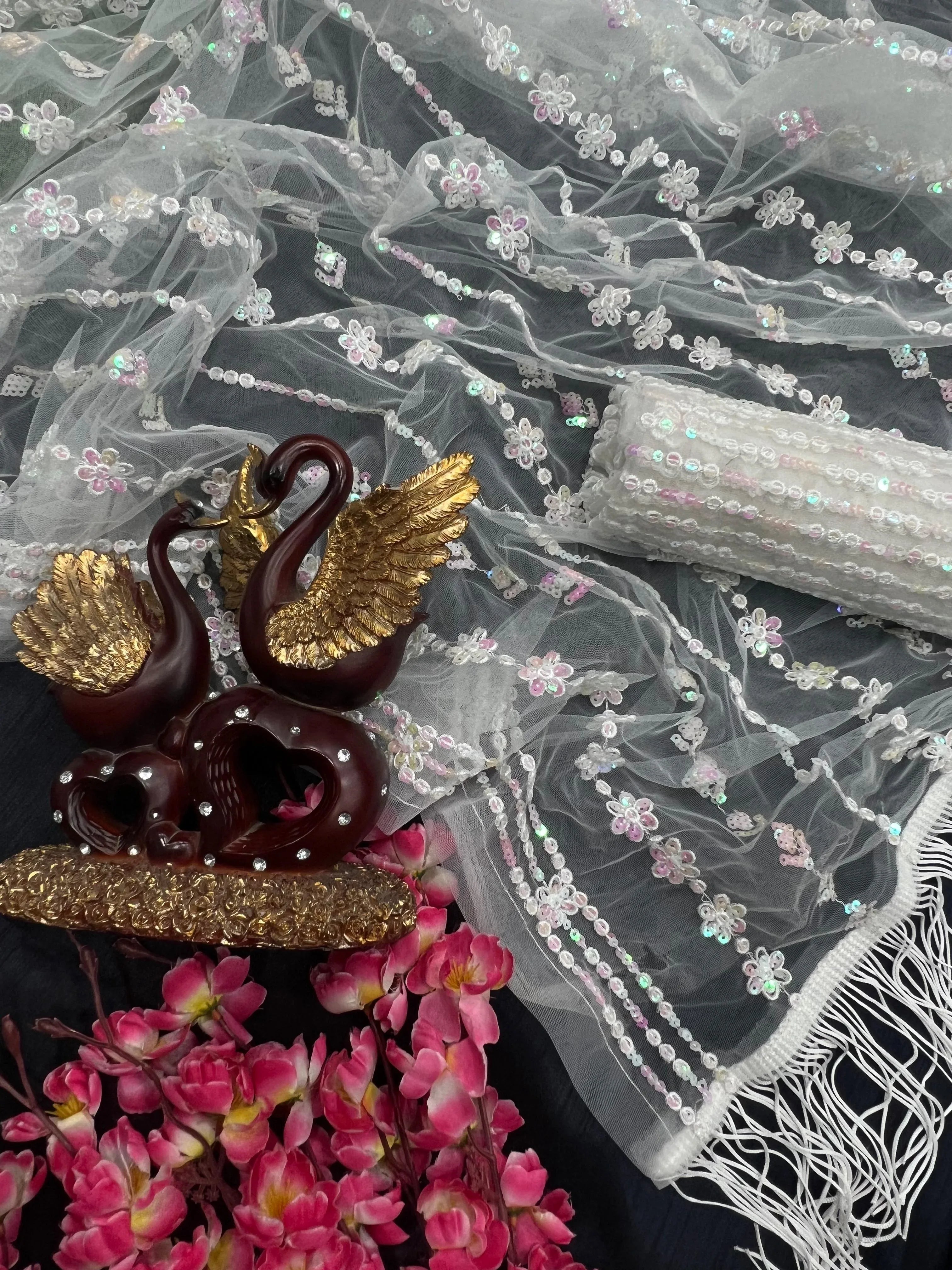 Beautiful Designer Padding Color In Heavy Georgette Sequanc Saree Design 5250